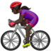 Woman Biking: Dark Skin Tone Emoji Copy Paste ― 🚴🏿‍♀ - apple