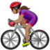 Woman Biking: Medium Skin Tone Emoji Copy Paste ― 🚴🏽‍♀ - apple
