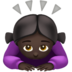 Woman Bowing: Dark Skin Tone Emoji Copy Paste ― 🙇🏿‍♀ - apple