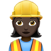 Woman Construction Worker: Dark Skin Tone Emoji Copy Paste ― 👷🏿‍♀ - apple