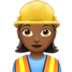 Woman Construction Worker: Medium-dark Skin Tone Emoji Copy Paste ― 👷🏾‍♀ - apple