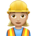 Woman Construction Worker: Medium-light Skin Tone Emoji Copy Paste ― 👷🏼‍♀ - apple