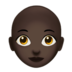Woman: Dark Skin Tone, Bald Emoji Copy Paste ― 👩🏿‍🦲 - apple