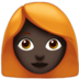 Woman: Dark Skin Tone, Red Hair Emoji Copy Paste ― 👩🏿‍🦰 - apple