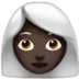 Woman: Dark Skin Tone, White Hair Emoji Copy Paste ― 👩🏿‍🦳 - apple