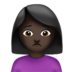 Woman Frowning: Dark Skin Tone Emoji Copy Paste ― 🙍🏿‍♀ - apple