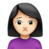Woman Frowning: Light Skin Tone Emoji Copy Paste ― 🙍🏻‍♀ - apple