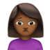 Woman Frowning: Medium-dark Skin Tone Emoji Copy Paste ― 🙍🏾‍♀ - apple