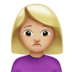 Woman Frowning: Medium-light Skin Tone Emoji Copy Paste ― 🙍🏼‍♀ - apple
