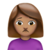 Woman Frowning: Medium Skin Tone Emoji Copy Paste ― 🙍🏽‍♀ - apple