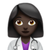 Woman Health Worker: Dark Skin Tone Emoji Copy Paste ― 👩🏿‍⚕ - apple