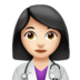 Woman Health Worker: Light Skin Tone Emoji Copy Paste ― 👩🏻‍⚕ - apple