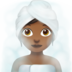 Woman In Steamy Room: Medium-dark Skin Tone Emoji Copy Paste ― 🧖🏾‍♀ - apple