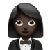 Woman In Tuxedo: Dark Skin Tone Emoji Copy Paste ― 🤵🏿‍♀ - apple