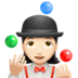 Woman Juggling: Light Skin Tone Emoji Copy Paste ― 🤹🏻‍♀ - apple