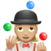 Woman Juggling: Medium-light Skin Tone Emoji Copy Paste ― 🤹🏼‍♀ - apple