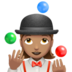 Woman Juggling: Medium Skin Tone Emoji Copy Paste ― 🤹🏽‍♀ - apple