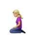 Woman Kneeling: Medium-light Skin Tone Emoji Copy Paste ― 🧎🏼‍♀ - apple