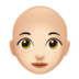 Woman: Light Skin Tone, Bald Emoji Copy Paste ― 👩🏻‍🦲 - apple