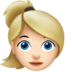 Woman: Light Skin Tone, Blond Hair Emoji Copy Paste ― 👱🏻‍♀ - apple