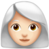 Woman: Light Skin Tone, White Hair Emoji Copy Paste ― 👩🏻‍🦳 - apple