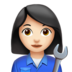 Woman Mechanic: Light Skin Tone Emoji Copy Paste ― 👩🏻‍🔧 - apple
