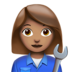 Woman Mechanic: Medium Skin Tone Emoji Copy Paste ― 👩🏽‍🔧 - apple