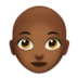 Woman: Medium-dark Skin Tone, Bald Emoji Copy Paste ― 👩🏾‍🦲 - apple