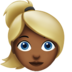 Woman: Medium-dark Skin Tone, Blond Hair Emoji Copy Paste ― 👱🏾‍♀ - apple