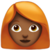 Woman: Medium-dark Skin Tone, Red Hair Emoji Copy Paste ― 👩🏾‍🦰 - apple