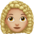 Woman: Medium-light Skin Tone, Curly Hair Emoji Copy Paste ― 👩🏼‍🦱 - apple