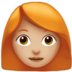 Woman: Medium-light Skin Tone, Red Hair Emoji Copy Paste ― 👩🏼‍🦰 - apple