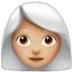 Woman: Medium-light Skin Tone, White Hair Emoji Copy Paste ― 👩🏼‍🦳 - apple