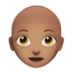 Woman: Medium Skin Tone, Bald Emoji Copy Paste ― 👩🏽‍🦲 - apple