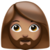 Woman: Medium Skin Tone, Beard Emoji Copy Paste ― 🧔🏽‍♀ - apple