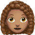 Woman: Medium Skin Tone, Curly Hair Emoji Copy Paste ― 👩🏽‍🦱 - apple