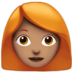 Woman: Medium Skin Tone, Red Hair Emoji Copy Paste ― 👩🏽‍🦰 - apple