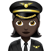 Woman Pilot: Dark Skin Tone Emoji Copy Paste ― 👩🏿‍✈ - apple