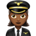 Woman Pilot: Medium-dark Skin Tone Emoji Copy Paste ― 👩🏾‍✈ - apple