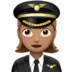 Woman Pilot: Medium Skin Tone Emoji Copy Paste ― 👩🏽‍✈ - apple