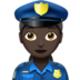 Woman Police Officer: Dark Skin Tone Emoji Copy Paste ― 👮🏿‍♀ - apple