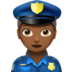 Woman Police Officer: Medium-dark Skin Tone Emoji Copy Paste ― 👮🏾‍♀ - apple