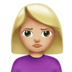 Woman Pouting: Medium-light Skin Tone Emoji Copy Paste ― 🙎🏼‍♀ - apple