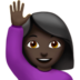 Woman Raising Hand: Dark Skin Tone Emoji Copy Paste ― 🙋🏿‍♀ - apple