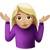 Woman Shrugging: Medium-light Skin Tone Emoji Copy Paste ― 🤷🏼‍♀ - apple