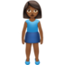 Woman Standing: Medium-dark Skin Tone Emoji Copy Paste ― 🧍🏾‍♀ - apple