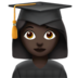 Woman Student: Dark Skin Tone Emoji Copy Paste ― 👩🏿‍🎓 - apple