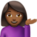 Woman Tipping Hand: Medium-dark Skin Tone Emoji Copy Paste ― 💁🏾‍♀ - apple