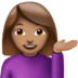Woman Tipping Hand: Medium Skin Tone Emoji Copy Paste ― 💁🏽‍♀ - apple