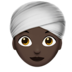 Woman Wearing Turban: Dark Skin Tone Emoji Copy Paste ― 👳🏿‍♀ - apple